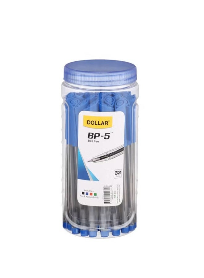 DOLLAR BALLPEN 0.7MM(32P)JAR-BLUE - Image 1