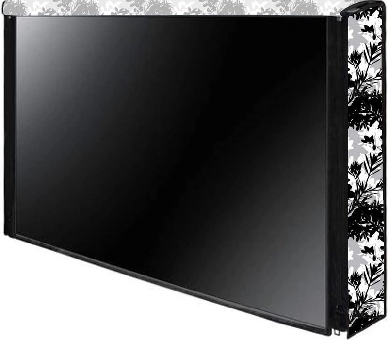 NERHA PVC Dustproof and Waterproof Printed LED TV Cover 55 Inch (Black) - Image 2