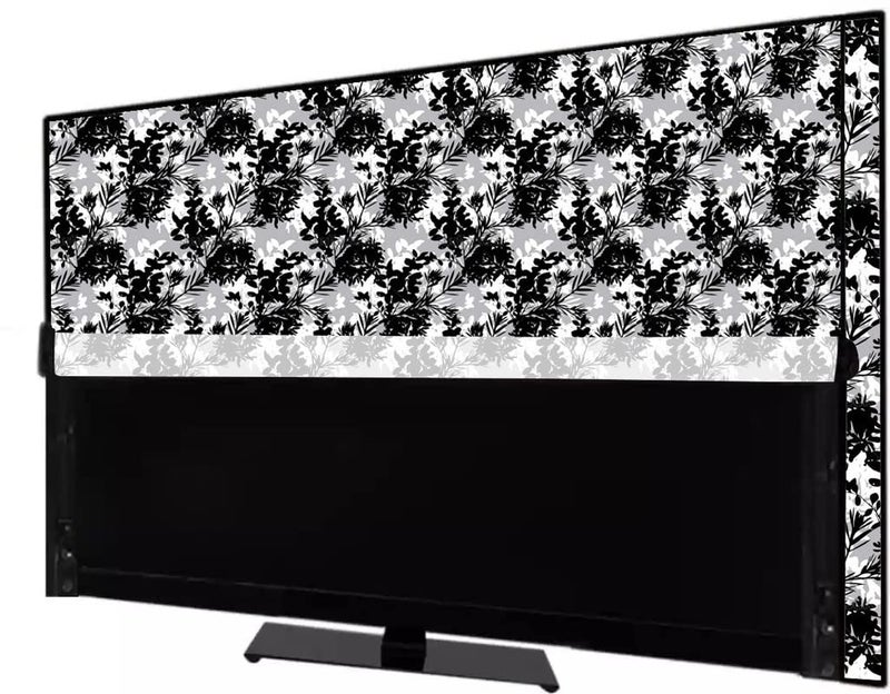 NERHA PVC Dustproof and Waterproof Printed LED TV Cover 55 Inch (Black) - Image 1