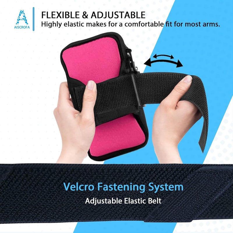 AiScrofa Sports Armband, Running Gym Universal Smartphone Arm Bag with Earphone Hole Multifunctional Pockets foriPhone 15, 14, 13, 12, 11 Pro Max, Xs, Xr, X, 8 Plus, SE, Galaxy S22 Ultra and More - Image 5