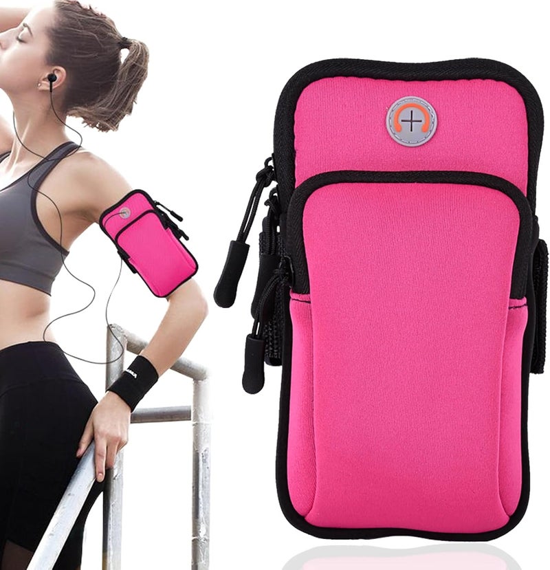 AiScrofa Sports Armband, Running Gym Universal Smartphone Arm Bag with Earphone Hole Multifunctional Pockets foriPhone 15, 14, 13, 12, 11 Pro Max, Xs, Xr, X, 8 Plus, SE, Galaxy S22 Ultra and More - Image 1