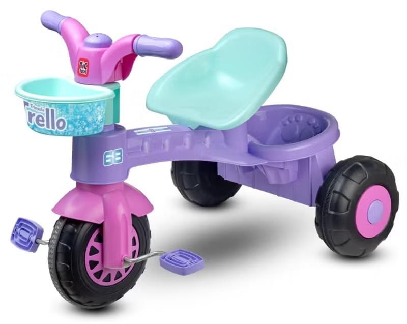Tic Toys Kids Tricycle For Ages 2+ – Safe & Comfortable Design With Front Basket And Rear Trolley – By Tic Toys - Image 1