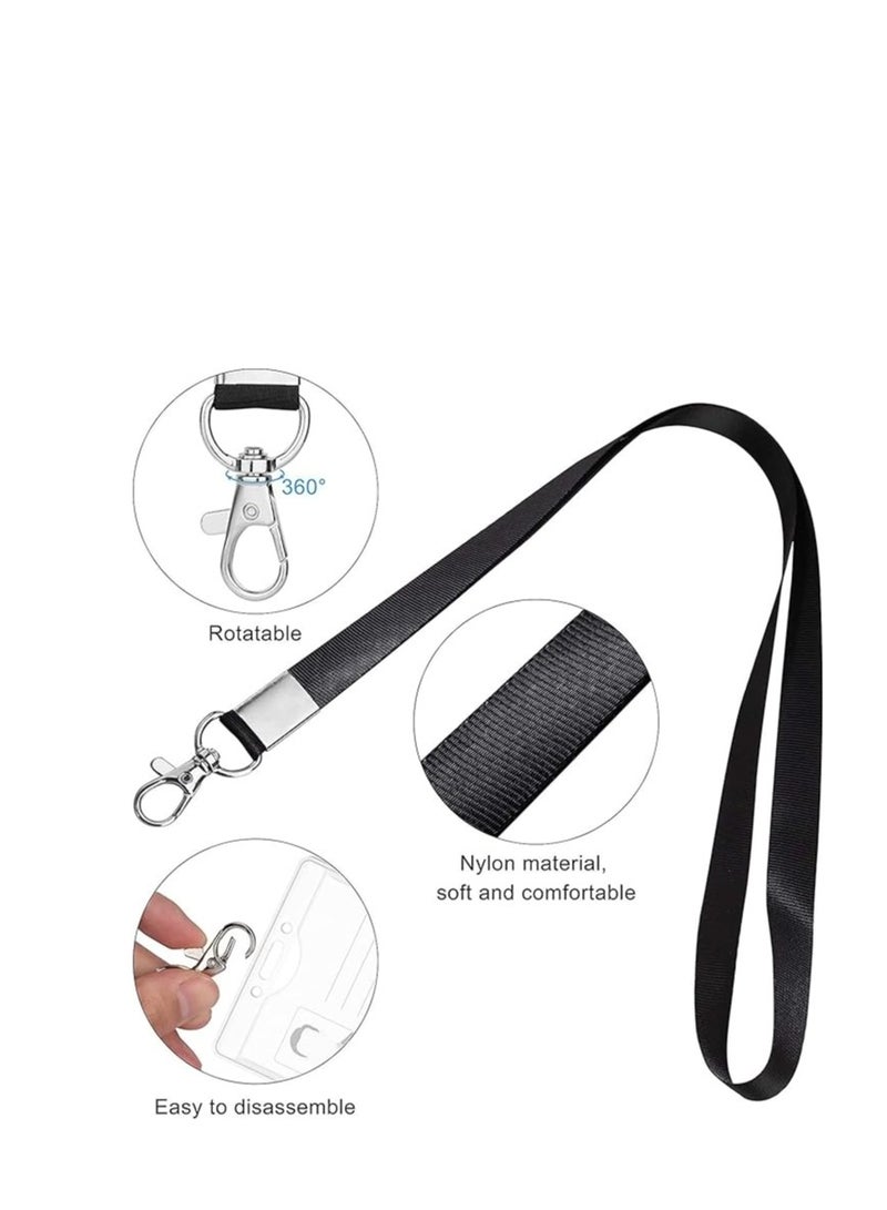 Terabyte Lanyard Neck Strap,50 pcs Nylon Lanyards for Id Badges Key Lanyard with Clip ID Neck Strap Lanyard,for Name Badge Holder,Id Card,Keys,Cell Mobile Phone BLACK COLOR - Image 2