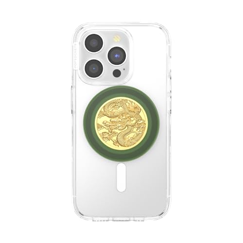 POPSOCKETS قبضة هاتف PopSockets لمغناطيس MagSafe مع حامل، حامل مغناطيسي، قمة قابلة للتبديل، قبضة آمنة لحالات iPhone MagSafe، قبضة الهاتف والتابلت - تنين المينا - Image 3