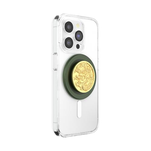 POPSOCKETS قبضة هاتف PopSockets لمغناطيس MagSafe مع حامل، حامل مغناطيسي، قمة قابلة للتبديل، قبضة آمنة لحالات iPhone MagSafe، قبضة الهاتف والتابلت - تنين المينا - Image 2