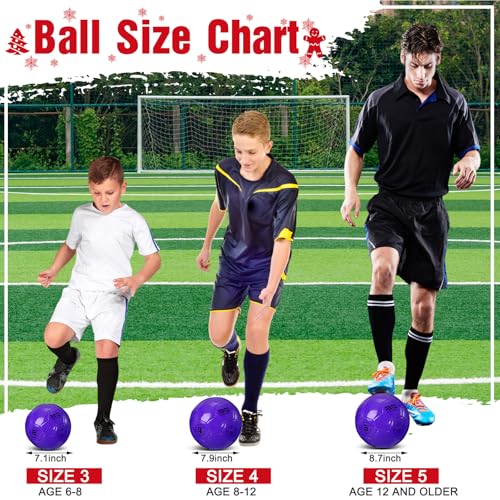 Shappy 2 Pcs Soccer Balls Bulk with Pump Mesh Bag Official Size 3 4 5 Indoor Outdoor Colorful Soccer Ball for Practice Game Sport Soft Gift for Child Adult Back to SchoolSize 5Dark Purple - Image 3