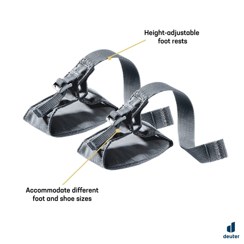 Deuter Kid Comfort Foot Loops Accessory I Foot Support Attachments for Child Carriers - Graphite - Image 3