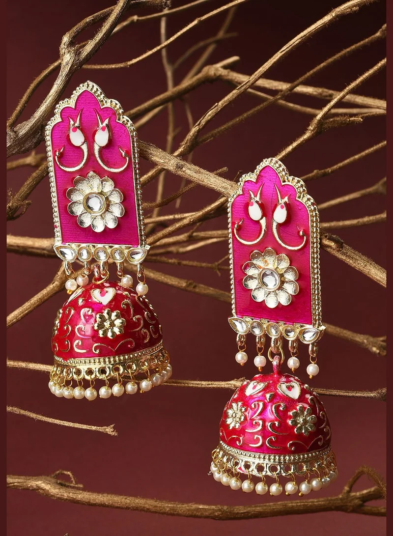 SOHI Gold Plated Pearls Drop Earring