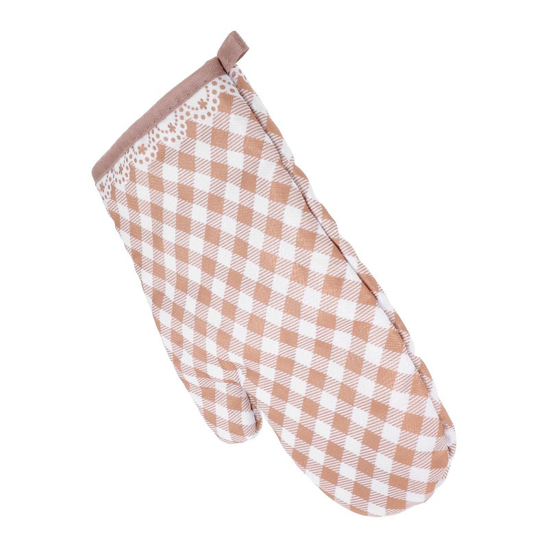 Coffee Color Heat Resistant Quilted Oven Mitt For Baking Kitchen And Microwave Use - Image 2