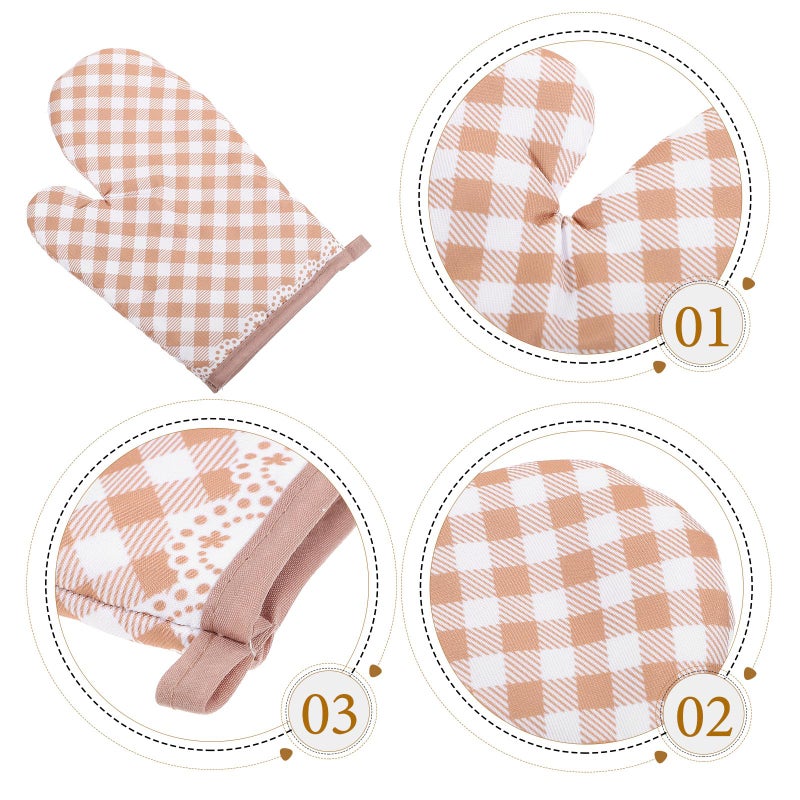 Coffee Color Heat Resistant Quilted Oven Mitt For Baking Kitchen And Microwave Use - Image 4