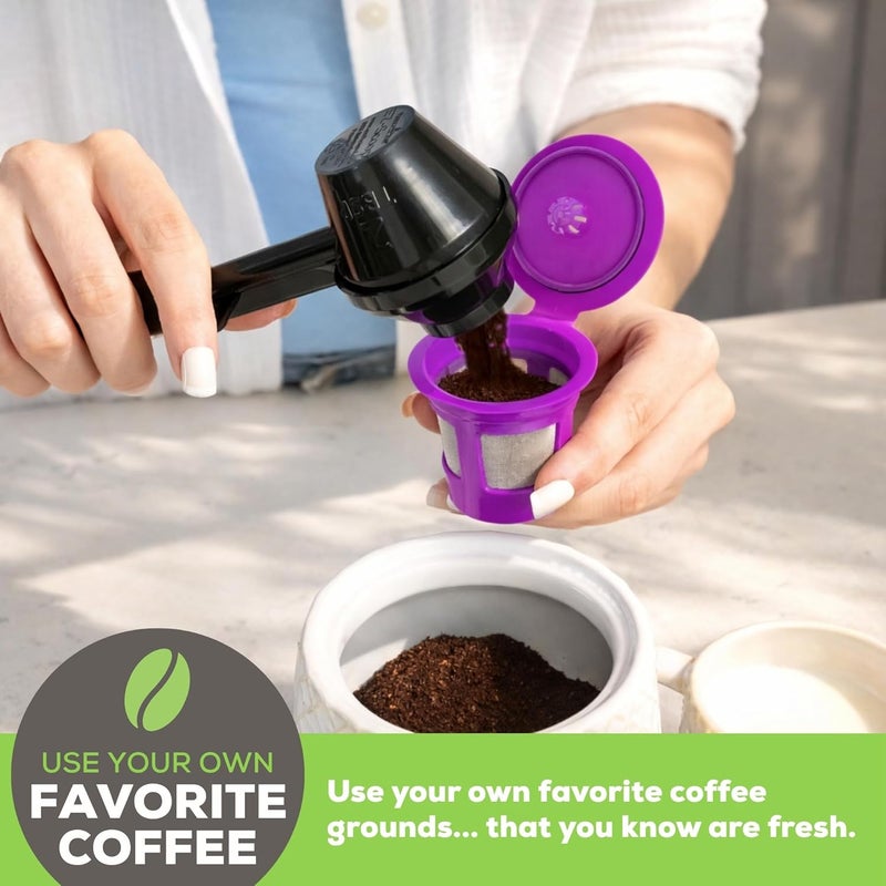 Perfect Pod 1-Stream Cafe Save Reusable K Cup Pod Coffee Filters - Refillable Coffee Pod Capsules with Built-In, Integrated Mesh Strainer for use with Keurig & Select Single Cup Coffee Makers, 4-Pack Upgraded classic design - Image 2