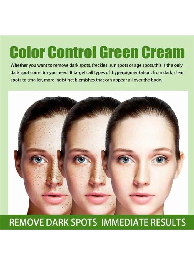Jaysuing Color Control Green Cream Light Spots Breaks Down Melanin Removing Dark Spot Whitening and Freckle Removing Cream Moisturizing Cream Melasma Acne Skin Care Cream Dark Spot Corrector Cream 30g - Image 5