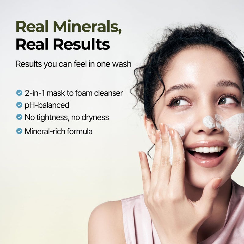 BRMUD Relief Mud Pack to Foam Cleanser - 2-in-1 Purifying & Hydrating Korean Foaming Clay Mask Facial Cleanser for Pore & Sebum Control - Makeup Cleansing Face Wash Korean Skincare (3.71 fl oz) - Image 3