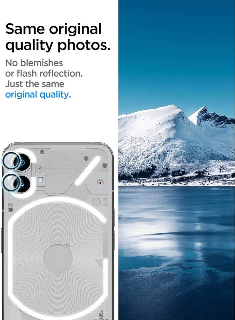 Spigen Glastr Ez Fit Optik Pro for Nothing Phone (1) Camera Lens Screen Protector - Silver [2 PACK] - Image 3