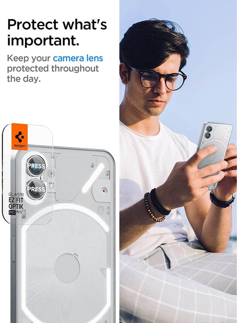 Spigen Glastr Ez Fit Optik Pro for Nothing Phone (1) Camera Lens Screen Protector - Silver [2 PACK] - Image 5