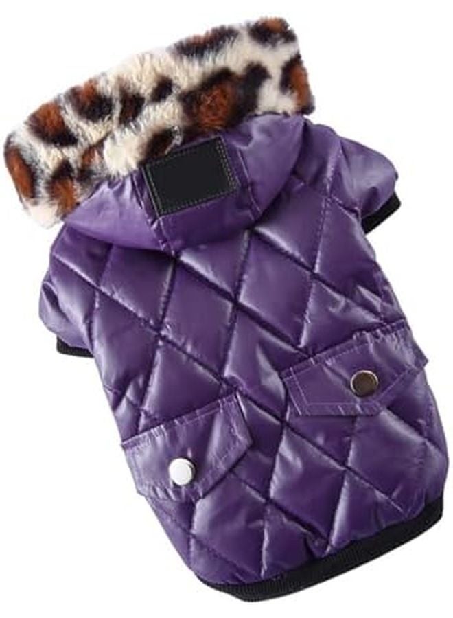 Purple XL Dog Jacket Warm Winter Coat Comfortable Easy Wear Stylish Pet Clothing - Image 5