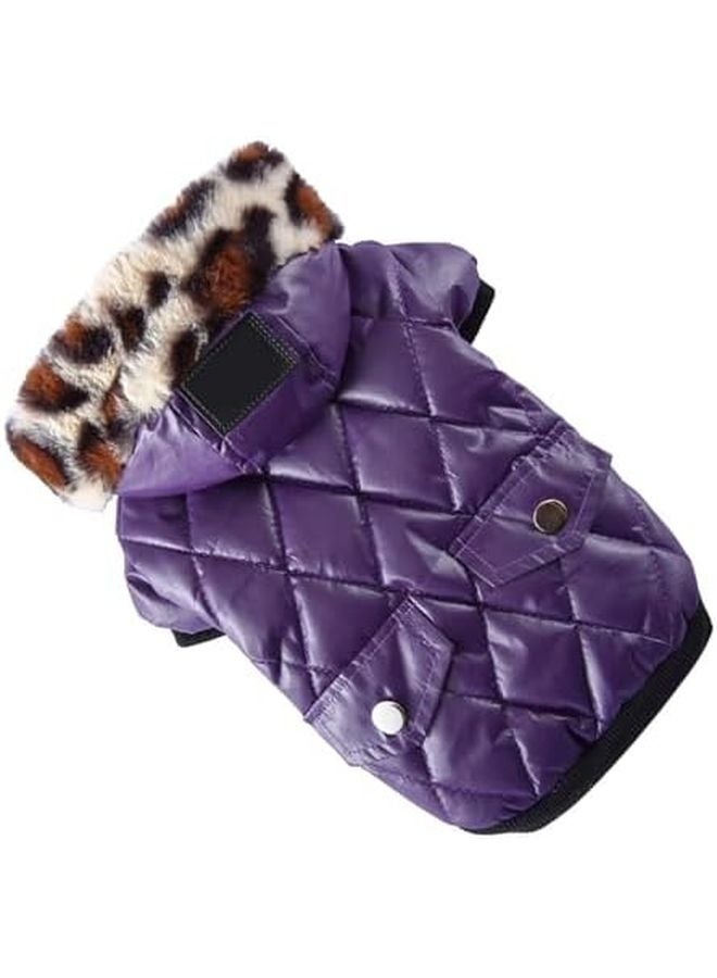 Purple XL Dog Jacket Warm Winter Coat Comfortable Easy Wear Stylish Pet Clothing - Image 1