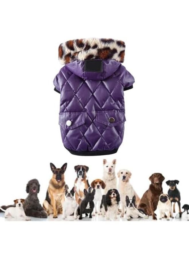 Purple XL Dog Jacket Warm Winter Coat Comfortable Easy Wear Stylish Pet Clothing - Image 4