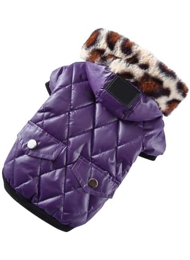 Purple XL Dog Jacket Warm Winter Coat Comfortable Easy Wear Stylish Pet Clothing - Image 3