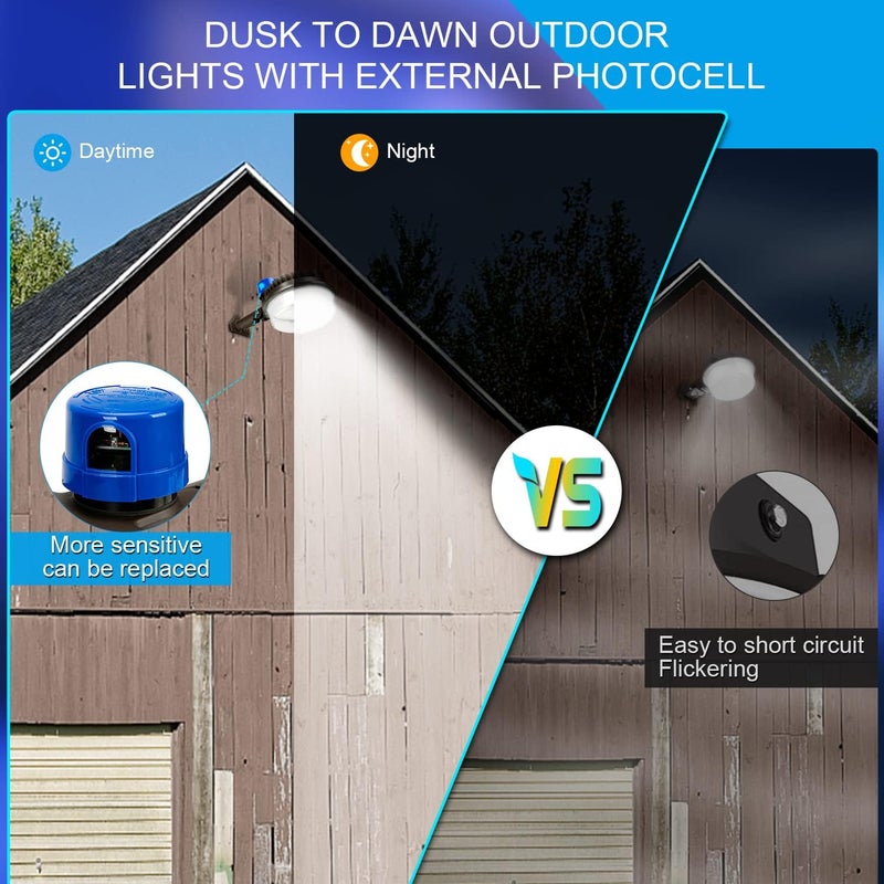 LEDMO 120W LED Barn Light Dusk to Dawn Adjustable Angle with Mountiong Arms 18000LM Outdoor Lighting Yard Light with Photocell 5000K Brightset IP65 Waterproof Security Flood Lights - Image 4