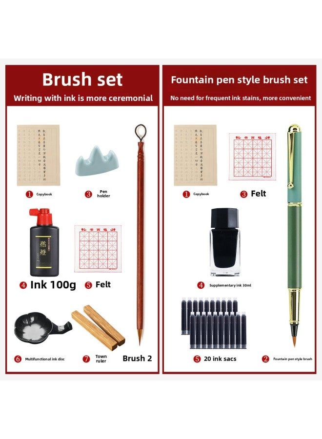 Small Case Copy Copybook Chinese Studies Thousand-character Text Lanting Preface Tengwang Pavilion Preface Beginner Calligraphy Regular Script Practice Copybook-Color:Disciple Gui 20 Sheets/4 Times - Beginner's Starter Set (langhao Small Regular Script + 100g Ink + Copybook + Ink Disc)