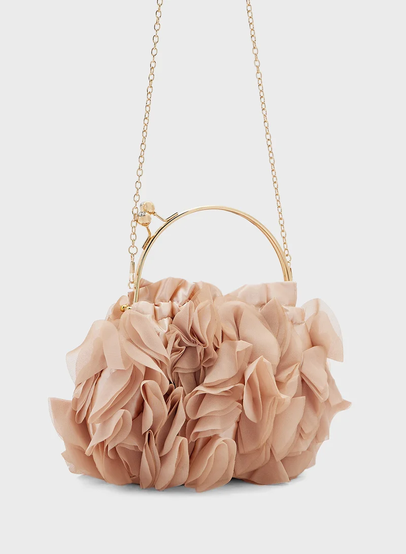 Ginger Boutique Ruffled Clutch Bag