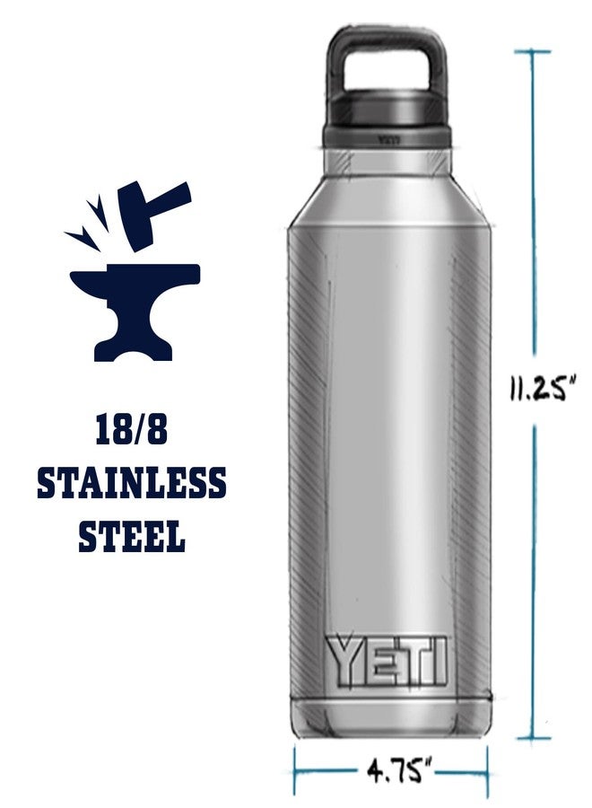 يتي زجاجة YETI Rambler سعة 64 أونصة، معزولة بتفريغ الهواء، مانعة للتسرب، مصنوعة من الفولاذ المقاوم للصدأ مع غطاء للشرب السريع، لون كحلي - Image 4