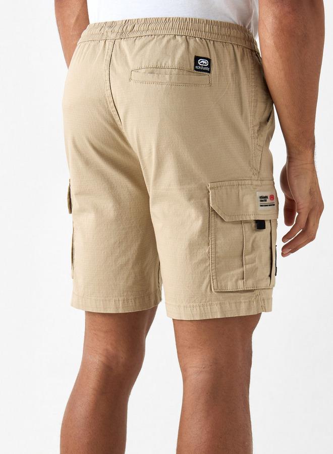 Ecko Unltd. Ecko Unltd Textured Flexi Waist Shorts with Cargo Pockets and Drawstring Closure - Image 3