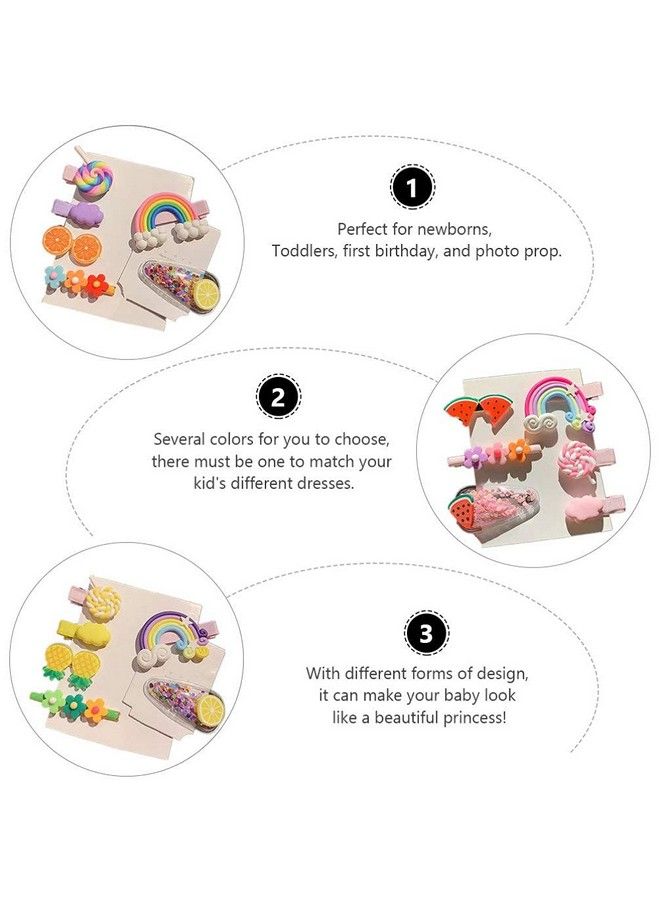maycreate 18Pcs Kawaii Hair Clips Candy Fruit Hair Pins Colorful Rainbow Hair Clips Hair Accessories For Baby Girls (Multicolor1) - Image 5