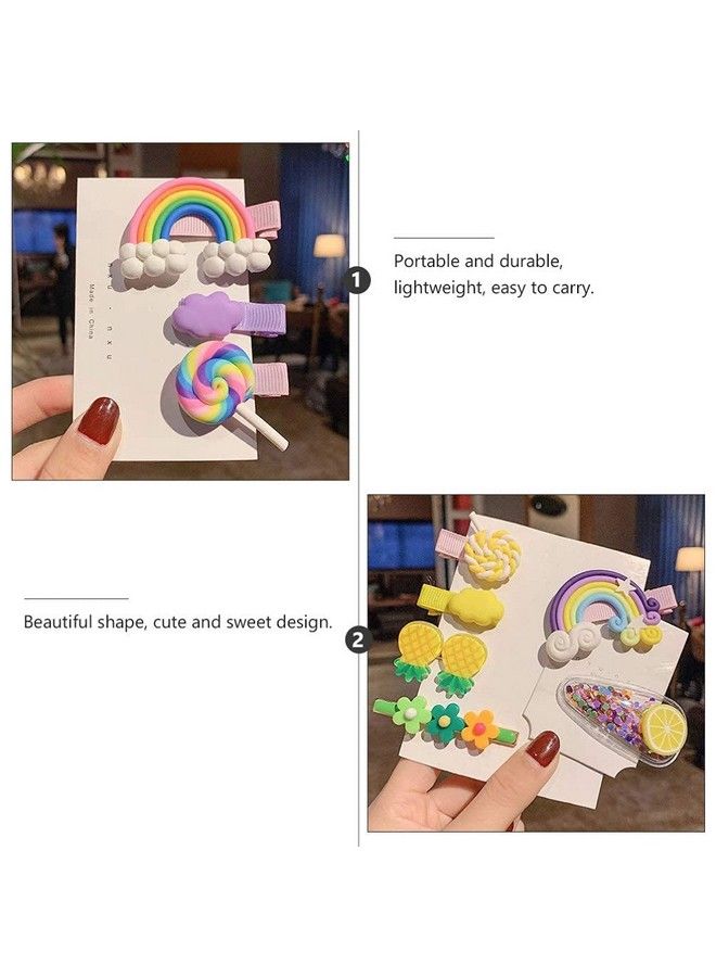 maycreate 18Pcs Kawaii Hair Clips Candy Fruit Hair Pins Colorful Rainbow Hair Clips Hair Accessories For Baby Girls (Multicolor1) - Image 4