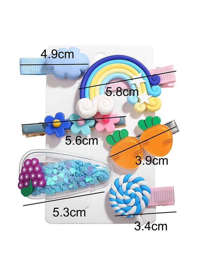 maycreate 18Pcs Kawaii Hair Clips Candy Fruit Hair Pins Colorful Rainbow Hair Clips Hair Accessories For Baby Girls (Multicolor1) - Image 3