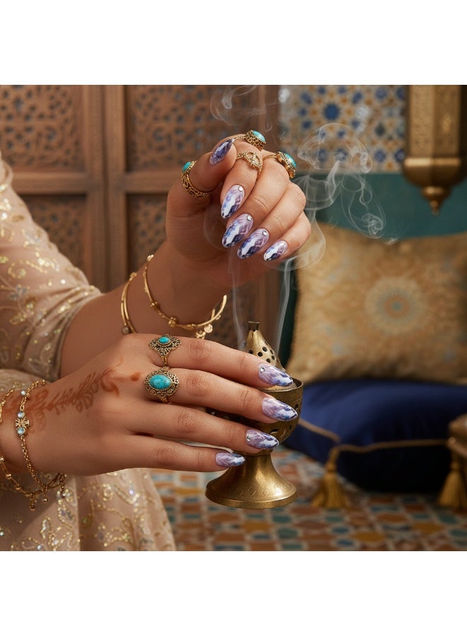 سنسيب اضغط على الأظافر بطرف فرنسي - عبوة من الجل الناعم للأظافر الصناعية الفرنسية القصيرة، اضغط على الأظافر بجودة صالونات التجميل، وأظافر لاصقة سلسة لتقليم الأظافر النسائية - Image 1