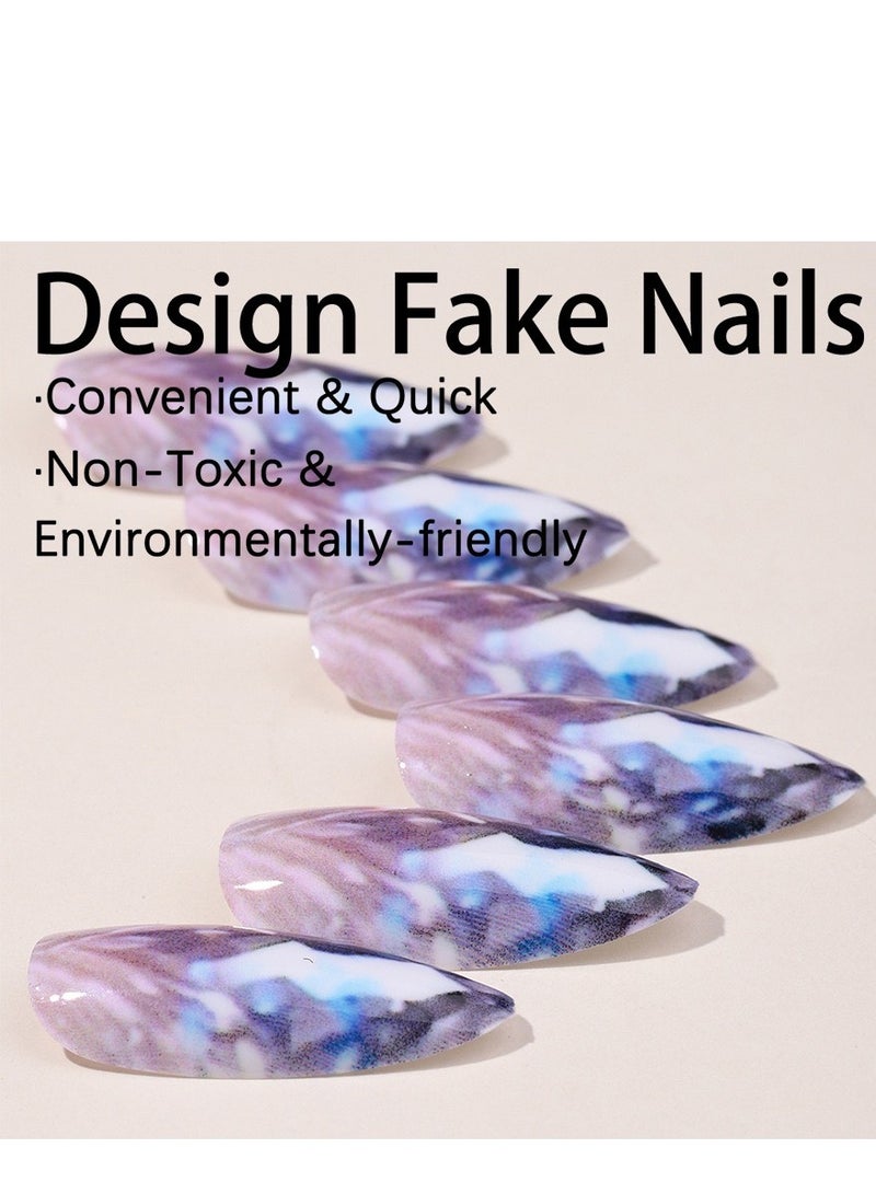 سنسيب اضغط على الأظافر بطرف فرنسي - عبوة من الجل الناعم للأظافر الصناعية الفرنسية القصيرة، اضغط على الأظافر بجودة صالونات التجميل، وأظافر لاصقة سلسة لتقليم الأظافر النسائية - Image 2