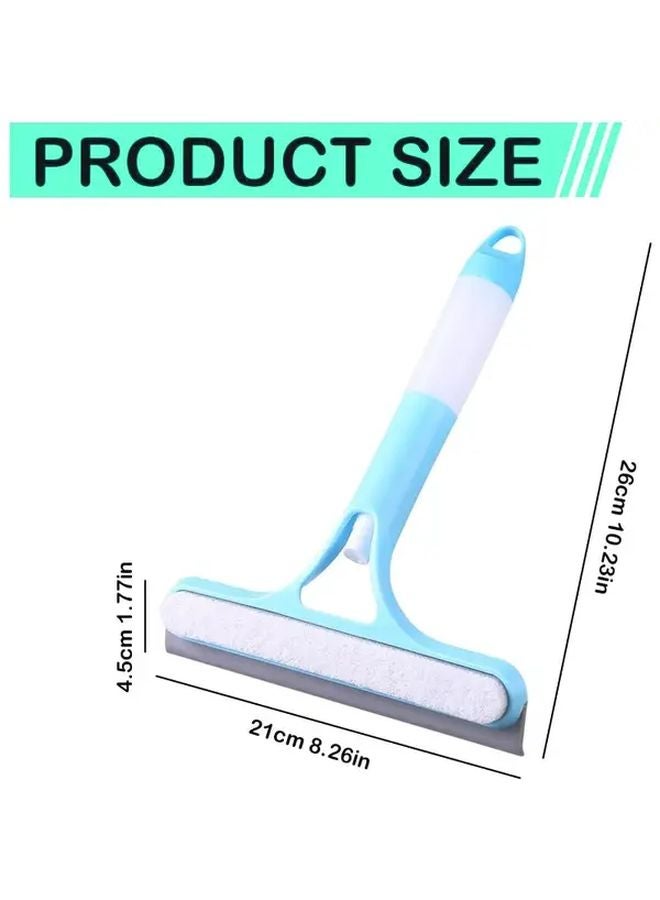 مكشطة ونافذة تنظيف 3 في 1 ممسحة فرشاة أصفر أزرق أبيض بدون خطوط - Image 3