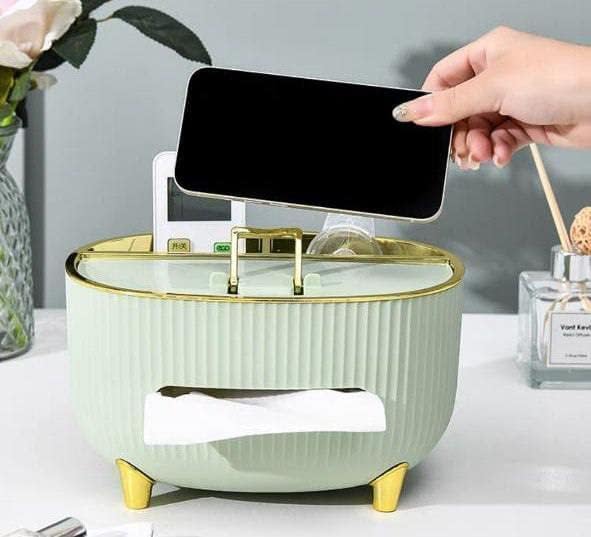 Suicune Tissue Box Multifunctional Tissue Box Cover Napkin Holder Home Office Storage Wipes Case Desk Organizer Box - Image 1