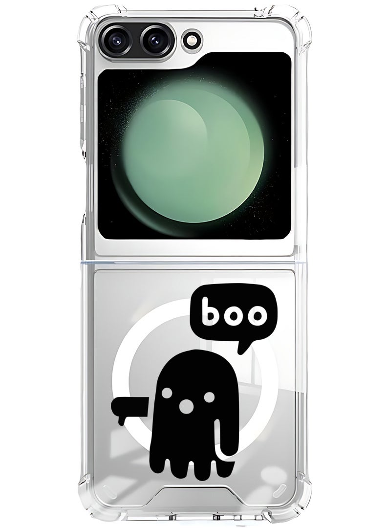 Theodor Magnetic Case for Samsung Galaxy Z Flip 5 Compatible with MagSafe Wireless Charging, Shockproof Phone Bumper Cover Boo B - Image 1