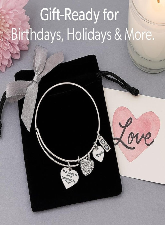 Infinity Collection - Best Friends Bangle Bracelets for Women, Engraved (Not Sisters By Blood But Sisters By Heart) Rose Gold Friend Jewelry, Infinity Adjustable Bracelets. Gift for Friends - Image 3