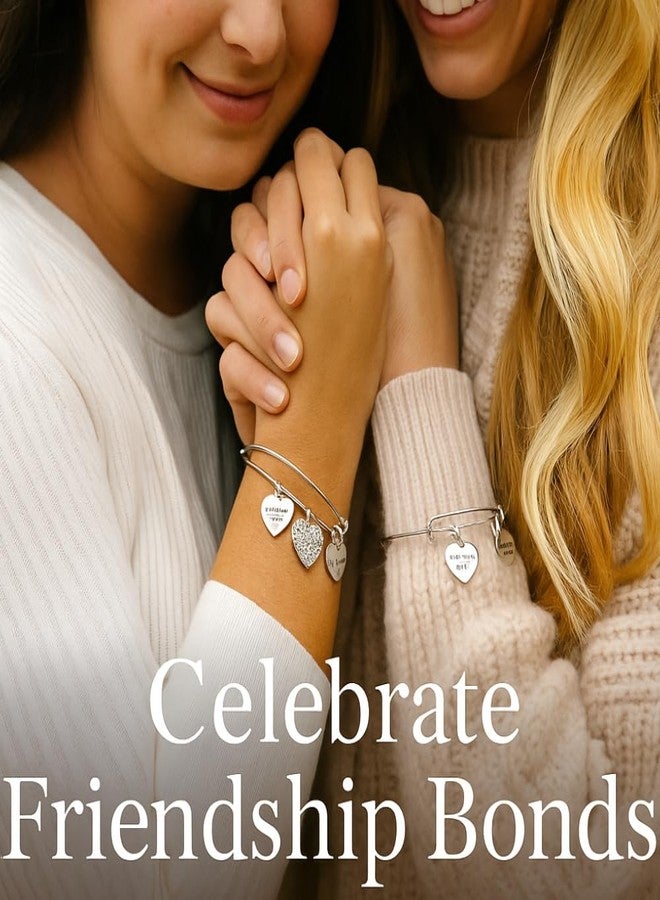 Infinity Collection - Best Friends Bangle Bracelets for Women, Engraved (Not Sisters By Blood But Sisters By Heart) Rose Gold Friend Jewelry, Infinity Adjustable Bracelets. Gift for Friends - Image 4