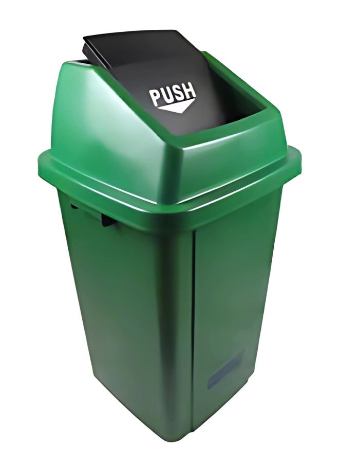 AKC AKC Quadrate 60L Trash Bin with Swing Lid – Glossy Plastic Garbage Can – Ideal for Home, Office, & Public Areas – Green  - Image 2