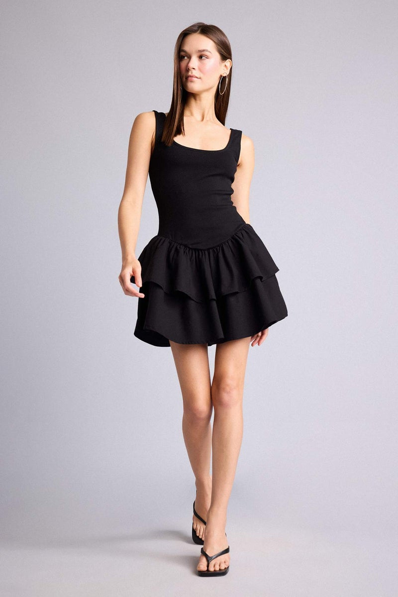 DeFacto U Collar Mini Dress - Image 1