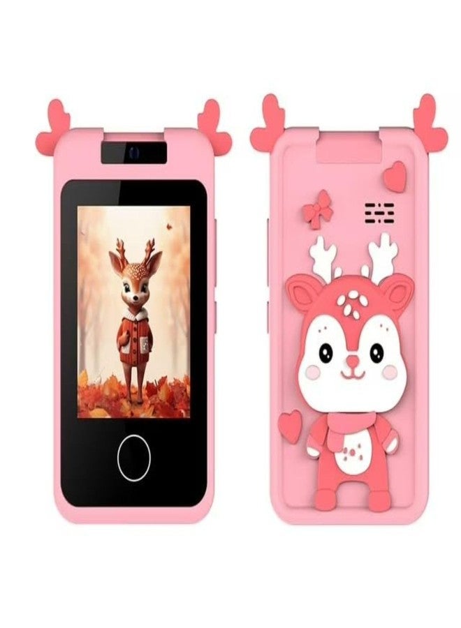 HITRUZ Kids Smart Phone for Girls & Boys, 2.8" Touchscreen Learning Toy Phone with Camera, Music, Games &180° Rotating Lens | Educational Gift for Kids Christmas & Birthday (Pink_Dear) - Image 1