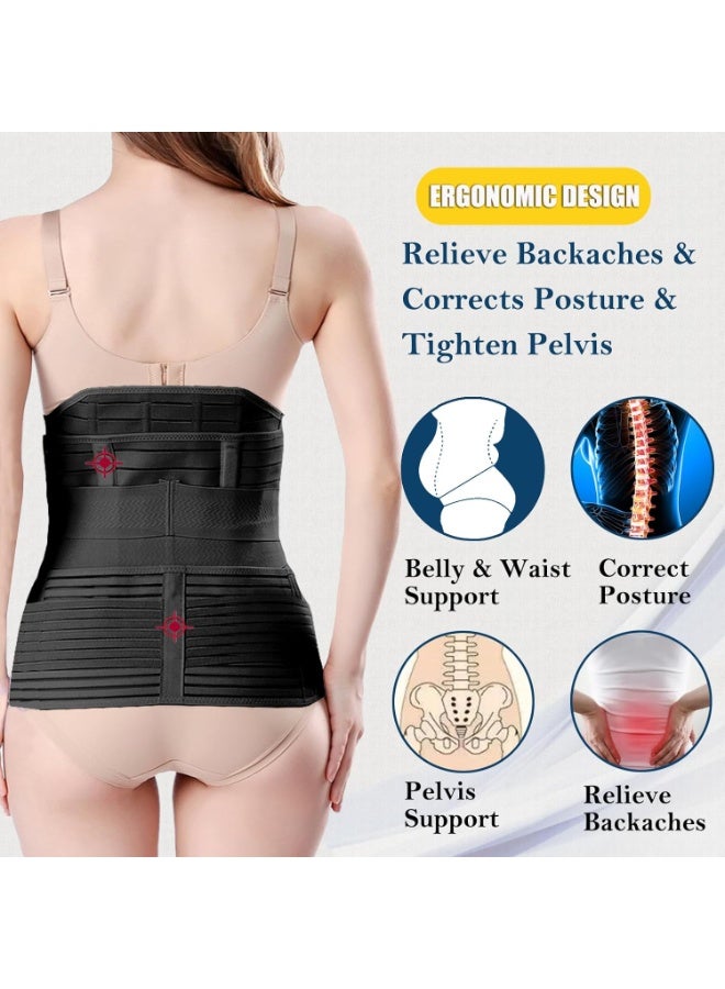 حزام دعم البطن للنساء بعد الولادة ٣ في ١ | مشد خصر للتعافي بعد الولادة | مشد بطن بعد الحمل، داعم للحوض، ولفّ لتنحيف الخصر | قابل للتعديل وجيد التهوية - Image 3