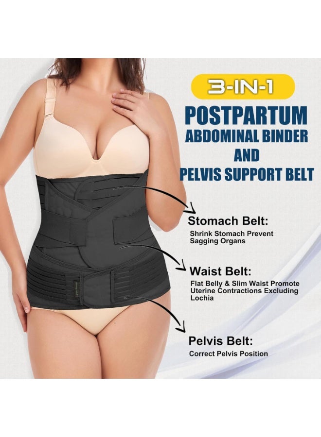 حزام دعم البطن للنساء بعد الولادة ٣ في ١ | مشد خصر للتعافي بعد الولادة | مشد بطن بعد الحمل، داعم للحوض، ولفّ لتنحيف الخصر | قابل للتعديل وجيد التهوية - Image 5