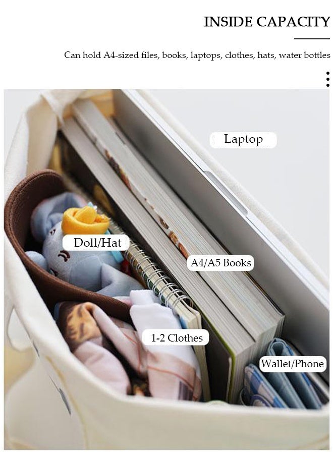 DUNISO Women's Shoulder Tote Bag Canvas Handbag For Women Large Capacity Bucket Bag Fashionable Travel Messenger Shoulder Bag for Ladies Girls College Students - Image 4