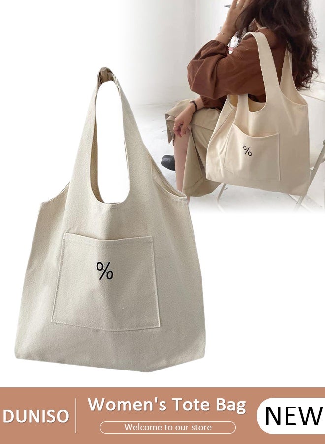 DUNISO Women's Shoulder Tote Bag Canvas Handbag For Women Large Capacity Bucket Bag Fashionable Travel Messenger Shoulder Bag for Ladies Girls College Students - Image 1