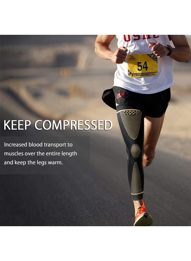SKDK Full Leg Compression Sleeves - Protect Knee, Reduce Varicose Veins & Swelling for Men & Women - Basketball, Cycling, Football, Arthritis  - Image 2