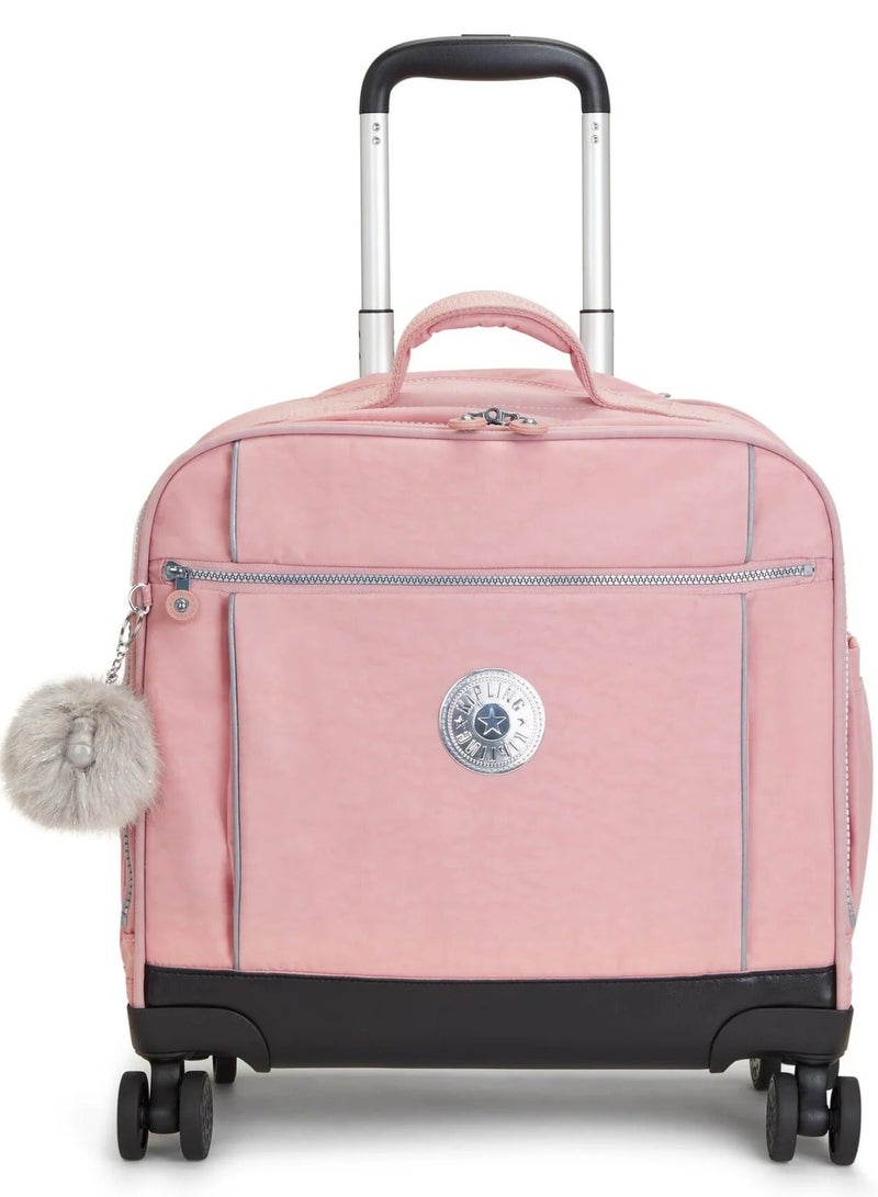 kipling New Storia Large 4 Double Wheeled Trolley Schoolbag - Bridal Rose - Image 1