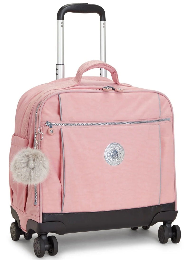 kipling New Storia Large 4 Double Wheeled Trolley Schoolbag - Bridal Rose - Image 5
