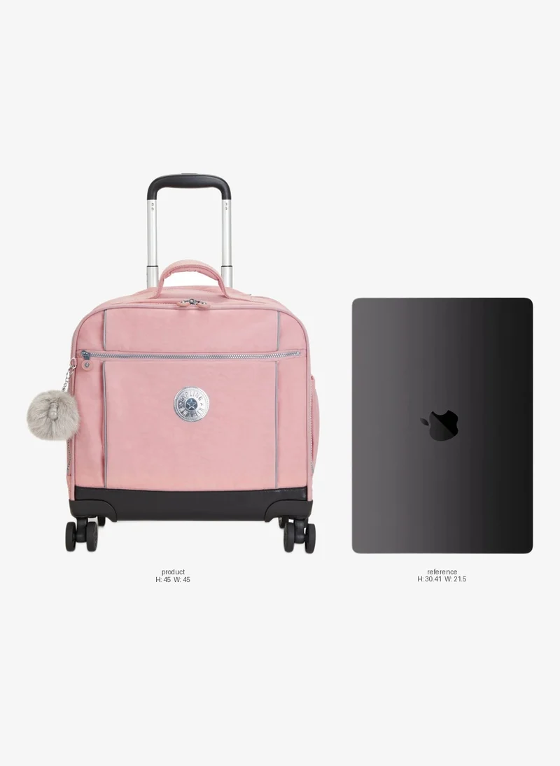 Kipling New Storia Large 4 Double Wheeled Trolley Schoolbag - Bridal Rose