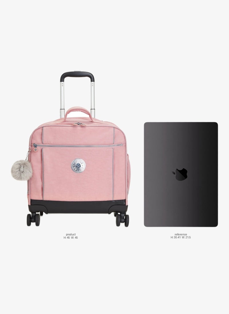 kipling New Storia Large 4 Double Wheeled Trolley Schoolbag - Bridal Rose - Image 2